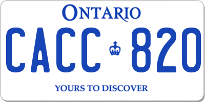 ON license plate CACC820