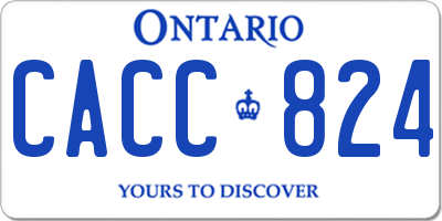 ON license plate CACC824