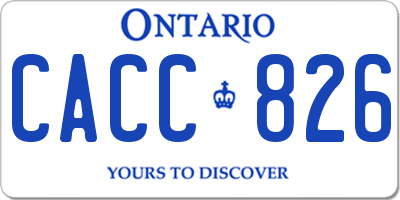 ON license plate CACC826