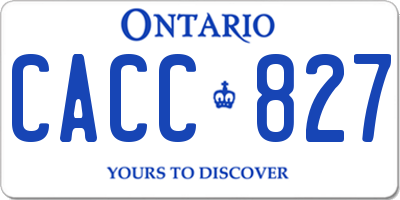 ON license plate CACC827