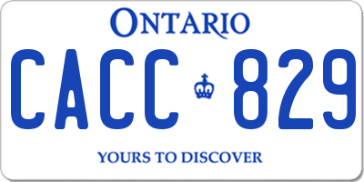 ON license plate CACC829