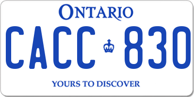 ON license plate CACC830