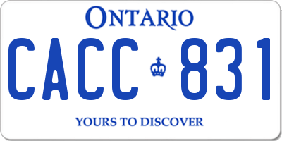 ON license plate CACC831