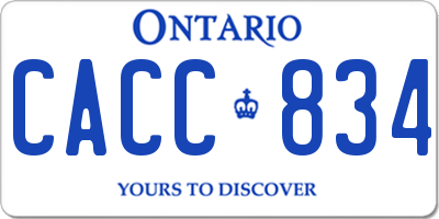 ON license plate CACC834