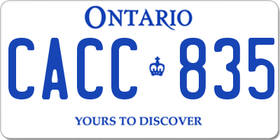 ON license plate CACC835