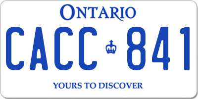 ON license plate CACC841