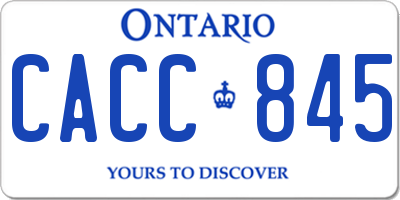 ON license plate CACC845