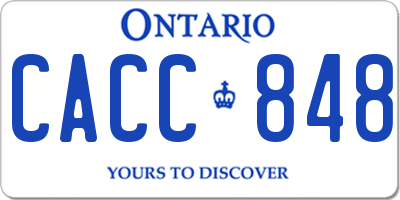 ON license plate CACC848