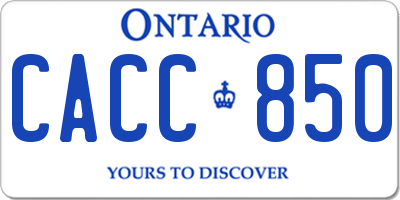 ON license plate CACC850