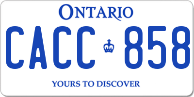 ON license plate CACC858