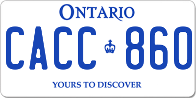 ON license plate CACC860