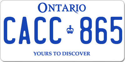 ON license plate CACC865