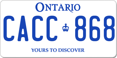 ON license plate CACC868