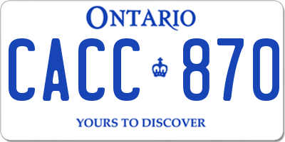 ON license plate CACC870