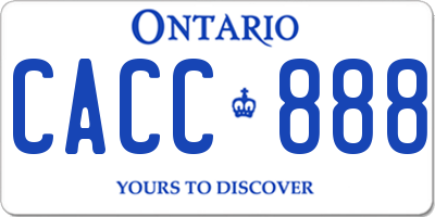 ON license plate CACC888