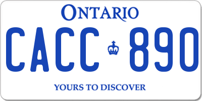 ON license plate CACC890