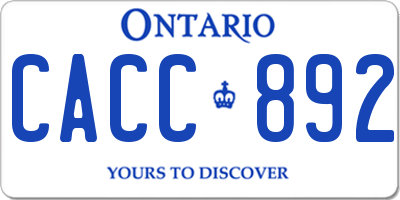 ON license plate CACC892