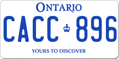 ON license plate CACC896