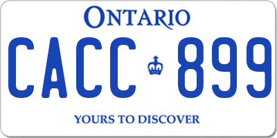 ON license plate CACC899