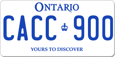 ON license plate CACC900