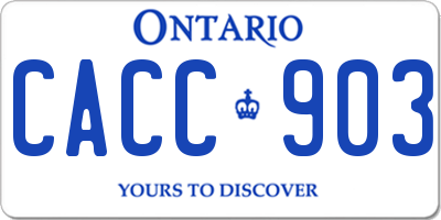 ON license plate CACC903