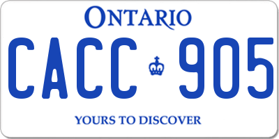 ON license plate CACC905