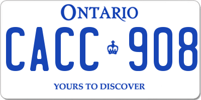 ON license plate CACC908