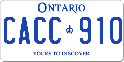 ON license plate CACC910