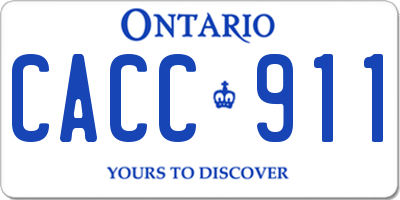 ON license plate CACC911