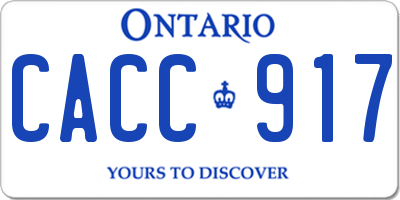 ON license plate CACC917