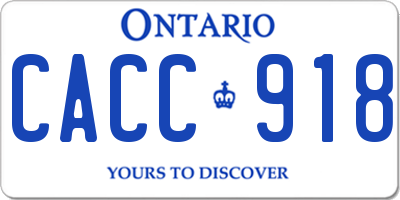 ON license plate CACC918