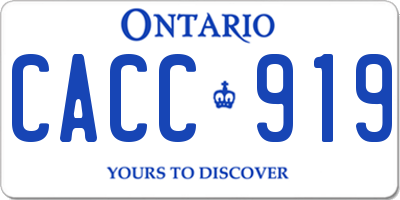 ON license plate CACC919