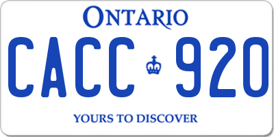 ON license plate CACC920