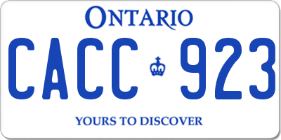 ON license plate CACC923