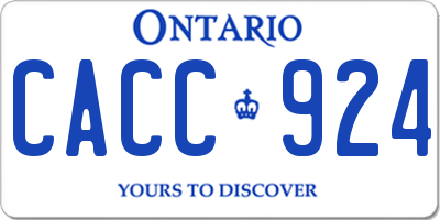 ON license plate CACC924