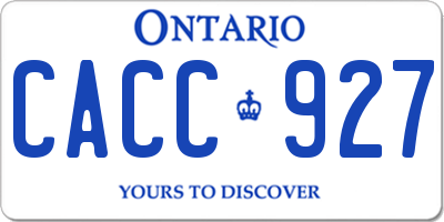 ON license plate CACC927