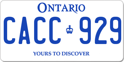 ON license plate CACC929