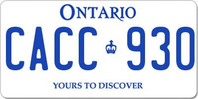 ON license plate CACC930