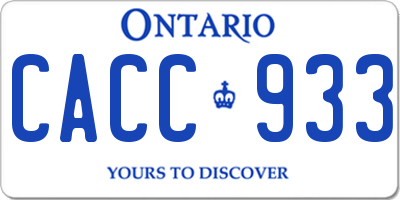 ON license plate CACC933