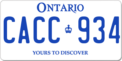 ON license plate CACC934