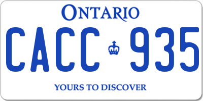 ON license plate CACC935