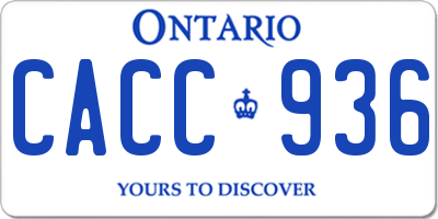 ON license plate CACC936