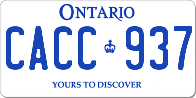 ON license plate CACC937