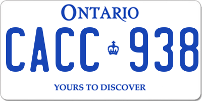 ON license plate CACC938