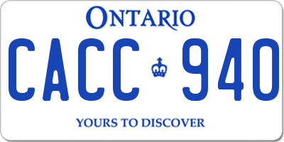 ON license plate CACC940