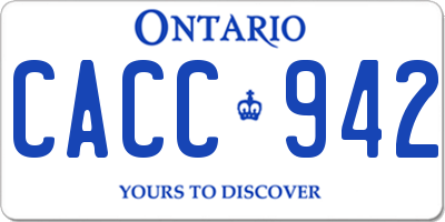 ON license plate CACC942