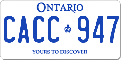 ON license plate CACC947