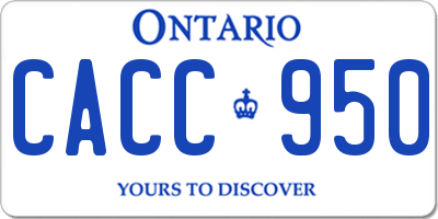 ON license plate CACC950