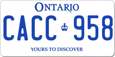 ON license plate CACC958