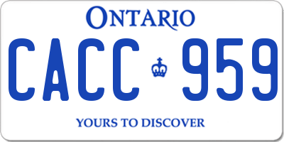 ON license plate CACC959